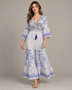 Mayra Long Dress - Hand-Embroidered Cotton