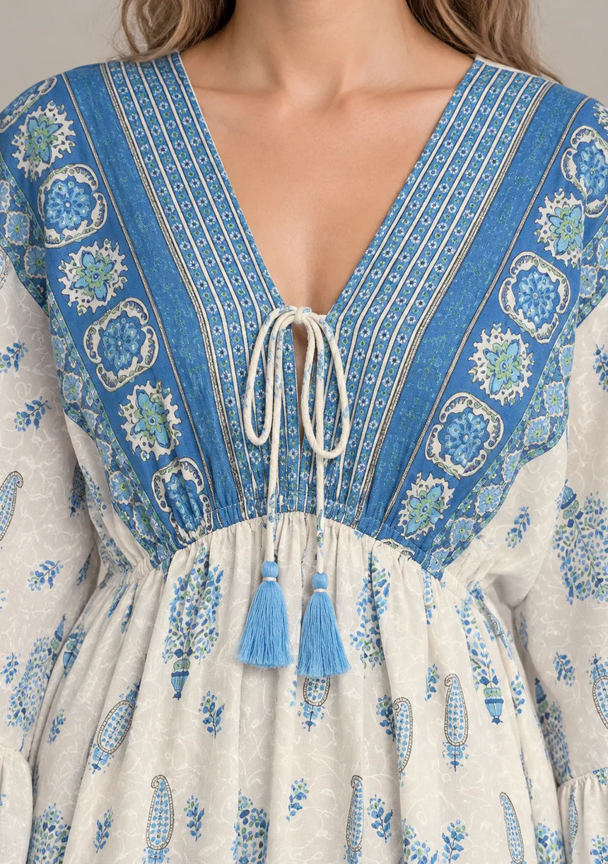 Ibban Summer Cotton Hand-Embroidered Long Dress -Daisey