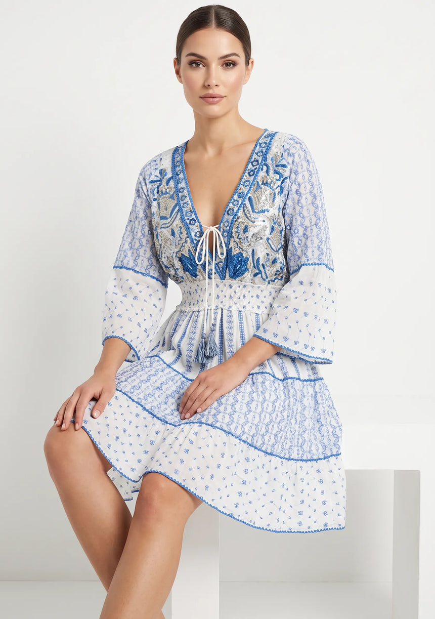 Robe courte femme ibBan Basima | Dentelle à paillettes | Occasion spéciale | Taille unique