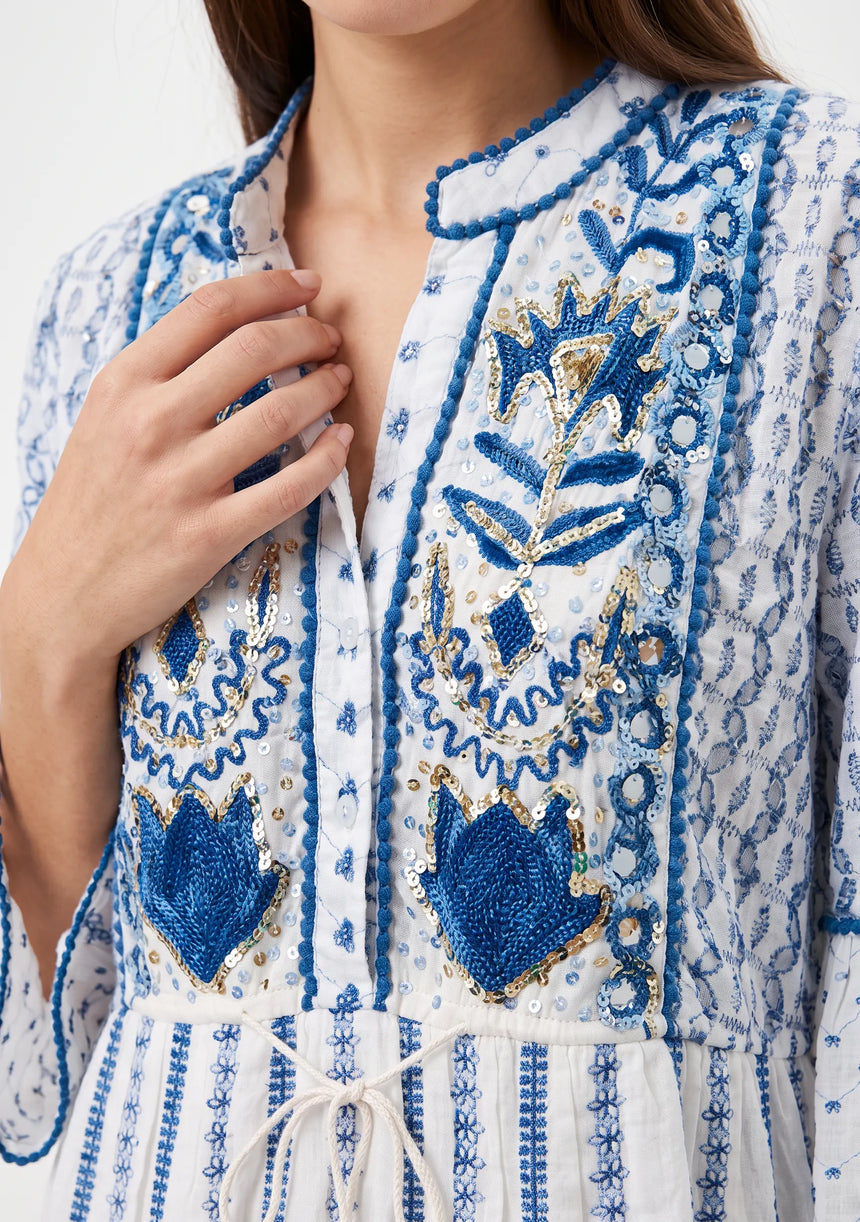 Tunique longue femme ibBan Basima | Paillettes sur toute la longueur | Occasion spéciale | Taille unique