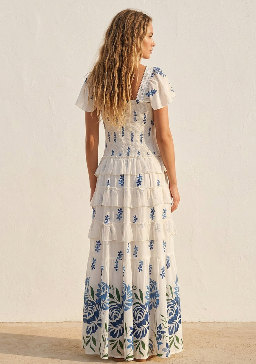 ibBan Hand Embroidered Floral Cotton Maxi Dress -Saira Maxi Dress