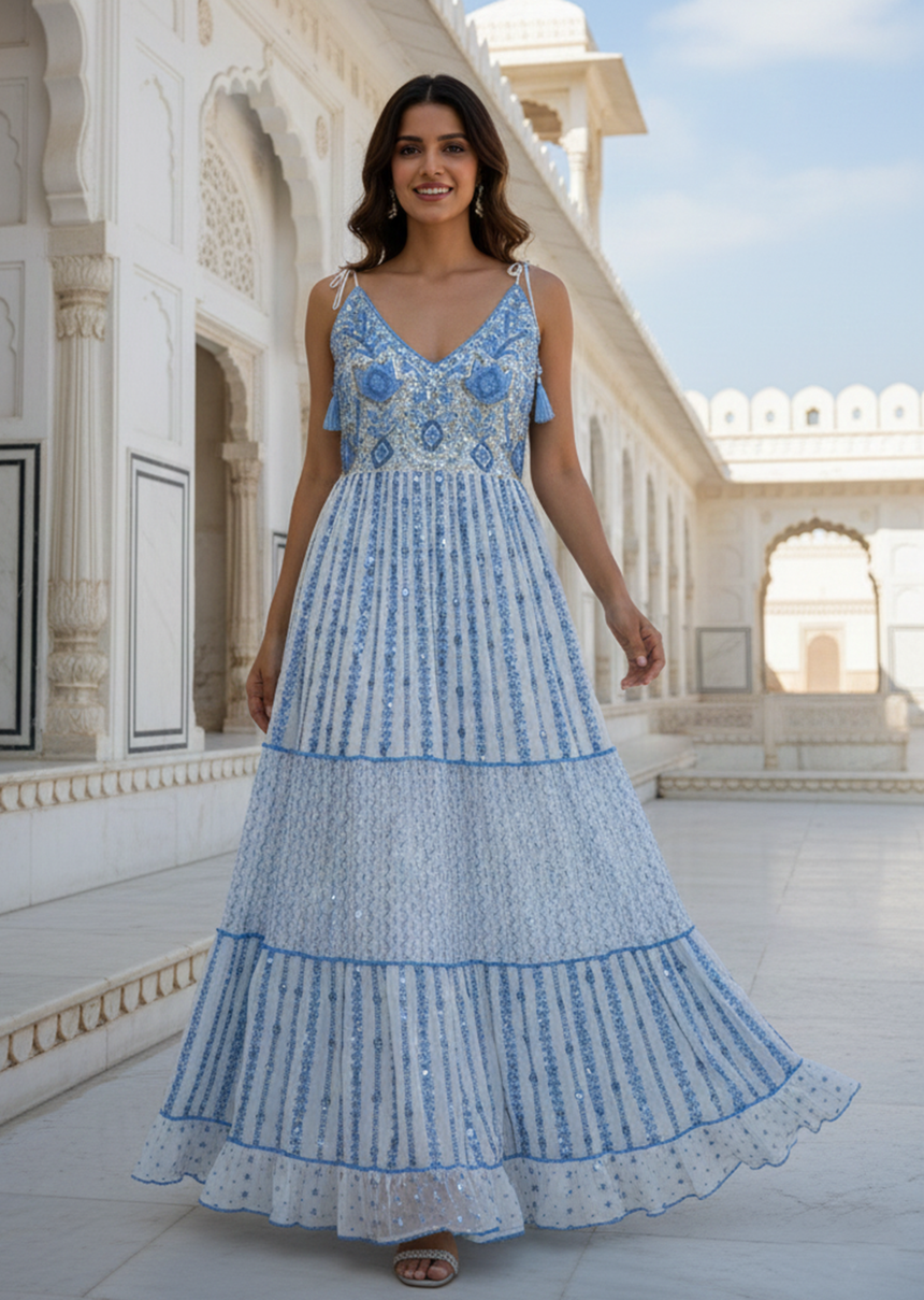 Basima Long Strap Dress