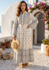 ibBan Printed Cotton Long Dress with Hand Embroidery -Eliza Long Dress