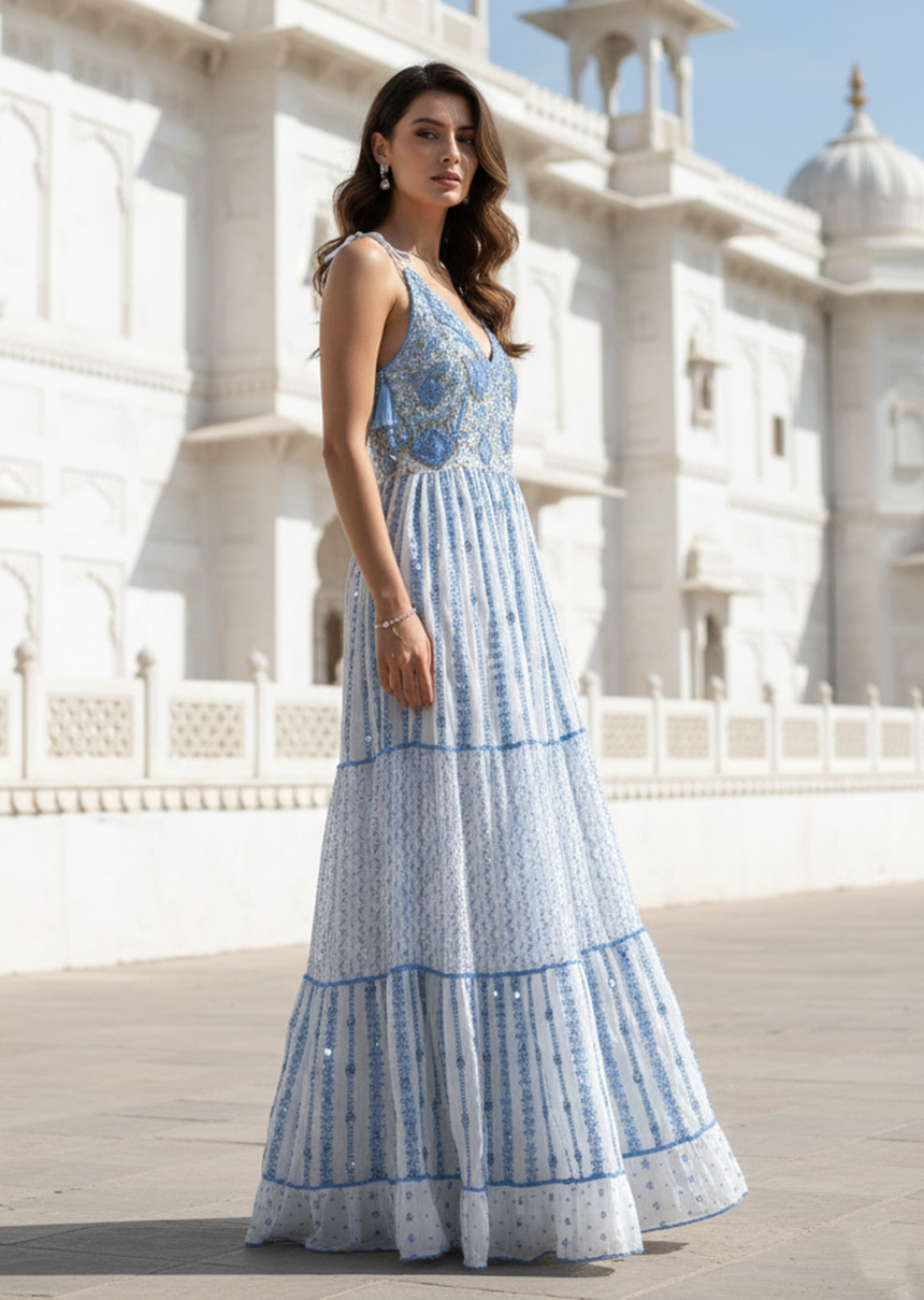 Basima Long Strap Dress