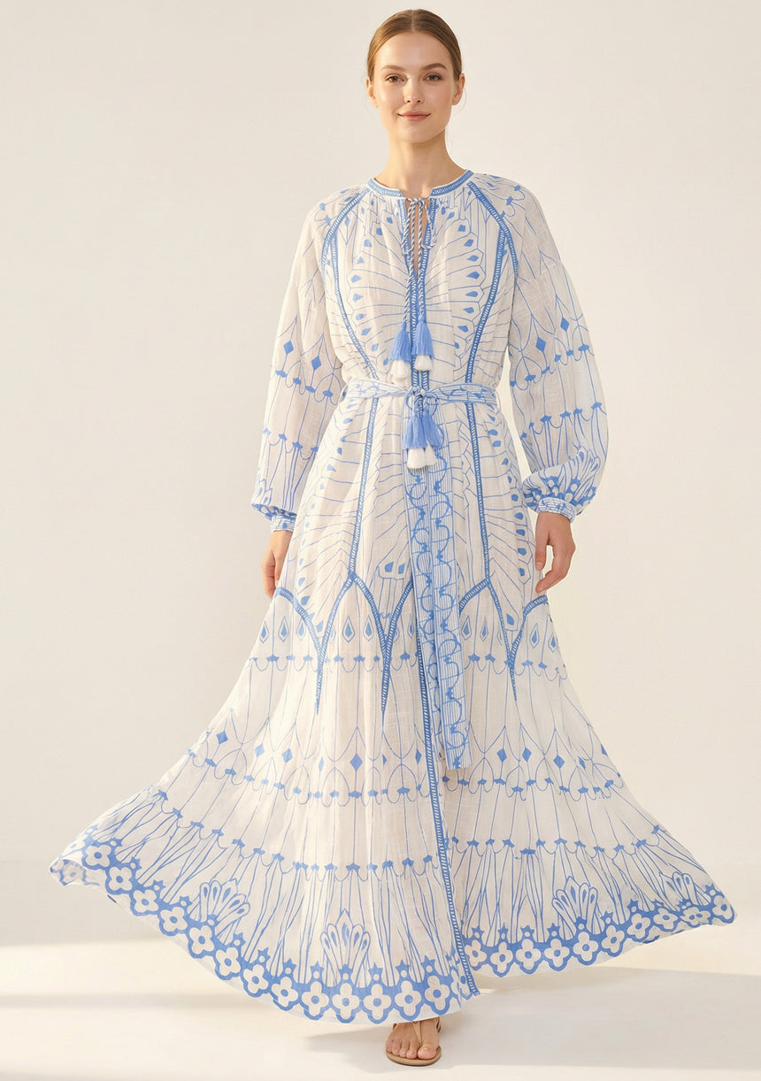 Maxivestido de algodón para mujer - Meerab