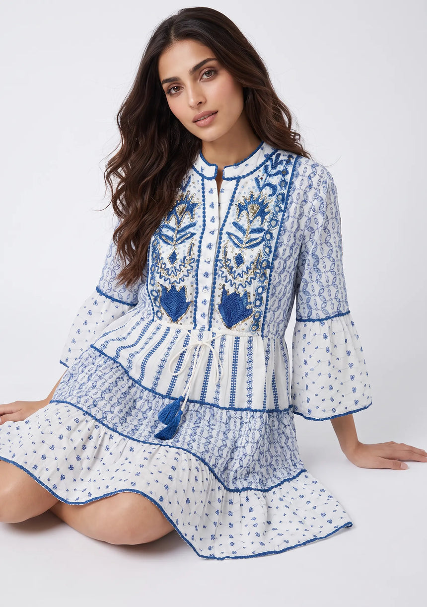 Tunique Courte Femme ibBan Basima | Dentelle Pailletée | Occasion Spéciale | Taille Unique