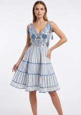 Robe Courte à Bretelles Basima pour Femme ibBan | Broderie Main | Paillettes & Perles | Taille Unique