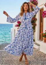 Women's Printed Cotton Floral Long Dress | ibBan Europe - Esra Long Dress