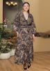 ibBan Printed Long Dress with Hand Embroidery | Women's Resort Maxi Dress - Maya