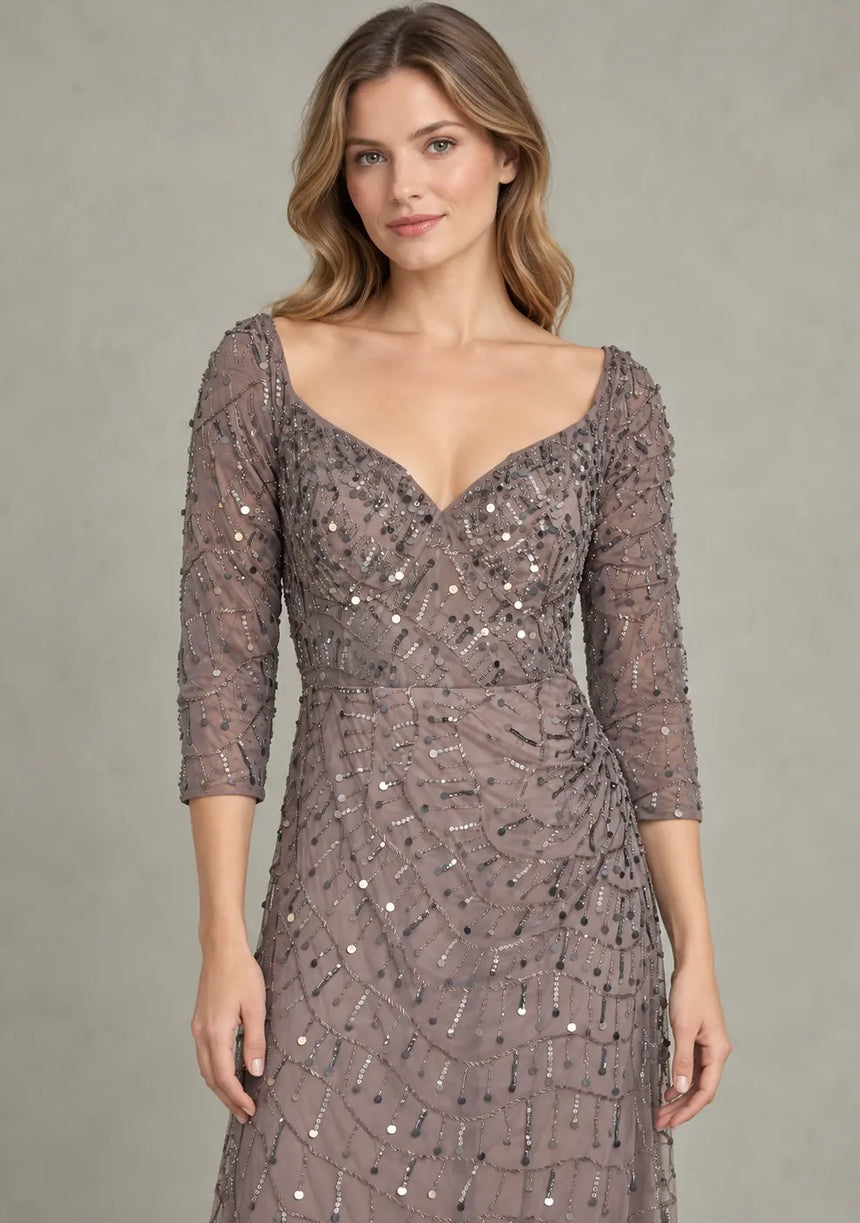 ibBan Women’s Party Long Dress with Hand Embroidery -Sobia