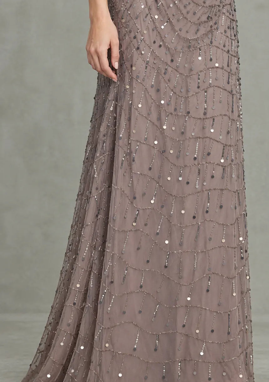 ibBan Women’s Party Long Dress with Hand Embroidery -Sobia
