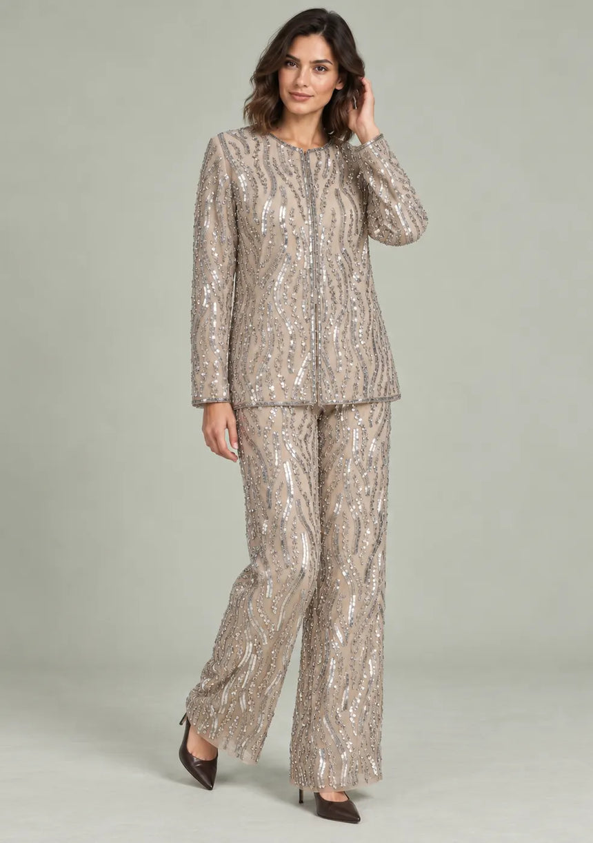 ibBan Women’s Georgette & Net Jacket with Hand Embroidered - Tasmia