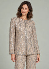 ibBan Women’s Georgette & Net Jacket with Hand Embroidered - Tasmia