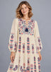 ibBan Cotton Floral Embroidery Long Dress - Riza