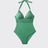 ibBan Suncoast emerald green women's one-piece halter swimsuit front