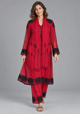 ibBan Women’s Hand Embroidered Georgette Ethnic Dress -Ariya