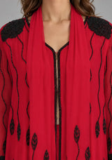 ibBan Women’s Hand Embroidered Georgette Ethnic Dress -Ariya