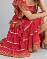 ibBan Cotton Georgette Long Dress - Anaab