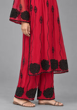 ibBan Women’s Hand Embroidered Georgette Ethnic Dress -Ariya