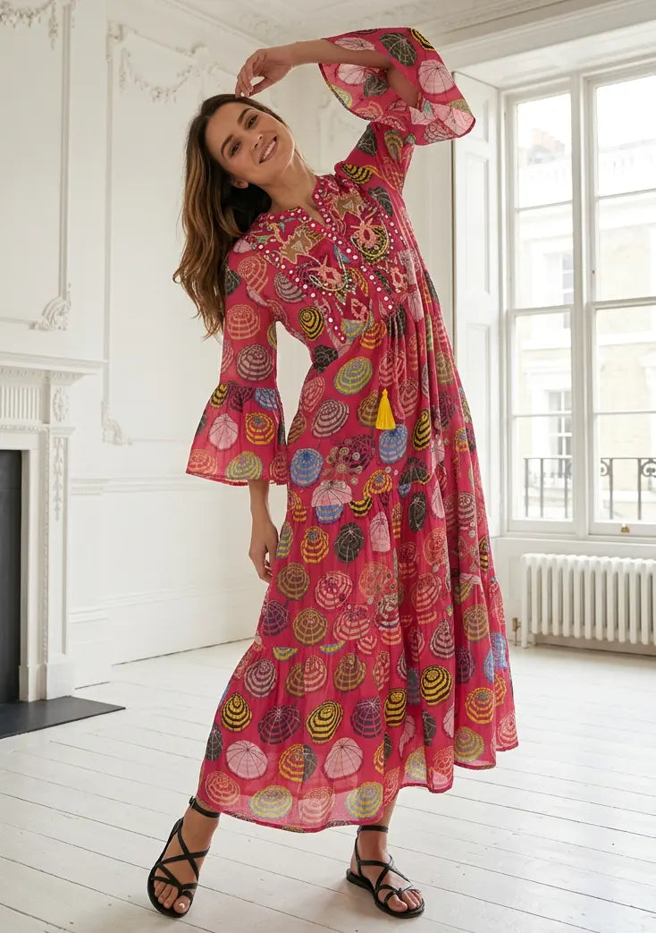 ibBan Print Cotton Long Tunic with Hand Embroidery – Kinza