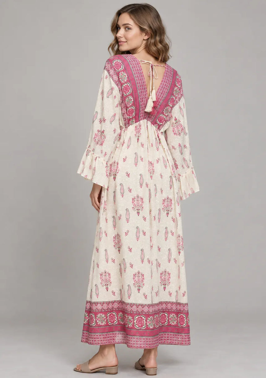 Ibban Summer Cotton Hand-Embroidered Long Dress -Daisey