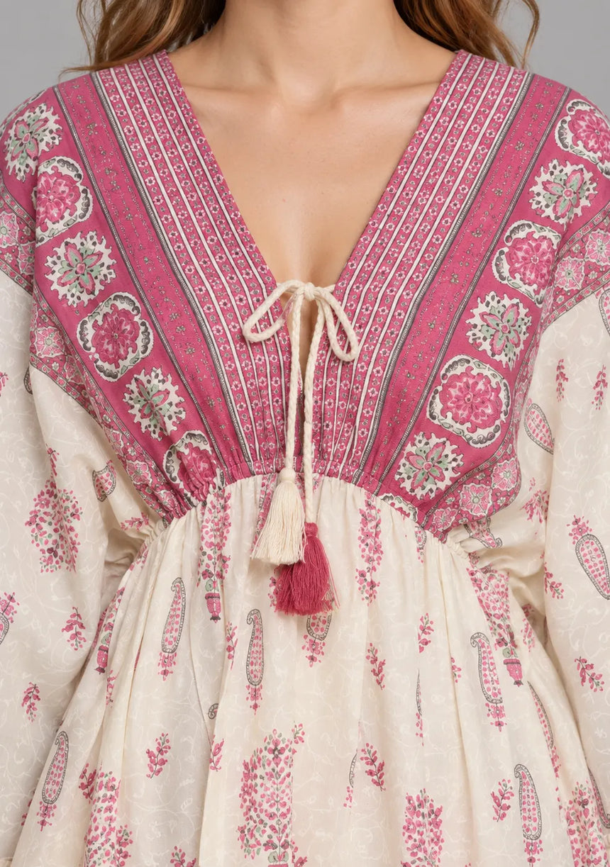 Ibban Summer Cotton Hand-Embroidered Long Dress -Daisey