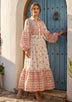 ibBan Printed Cotton Long Dress with Hand Embroidery -Eliza Long Dress