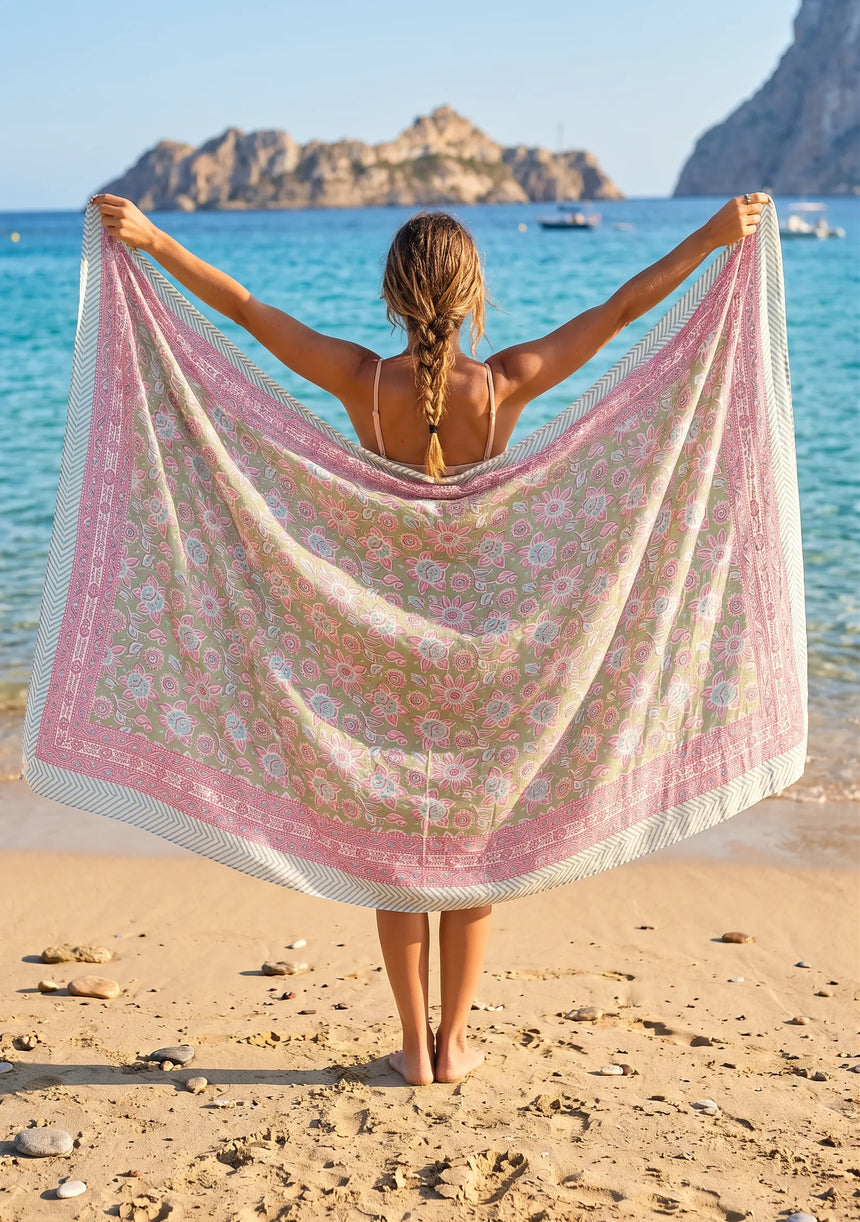 Women's Printed Cotton Pareo Beach Wear | ibBan Resort Collection-Sehra