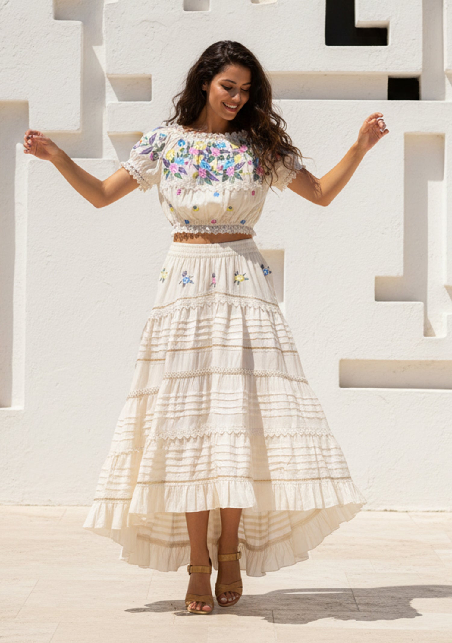 Vestido largo de algodón para mujer - Sama