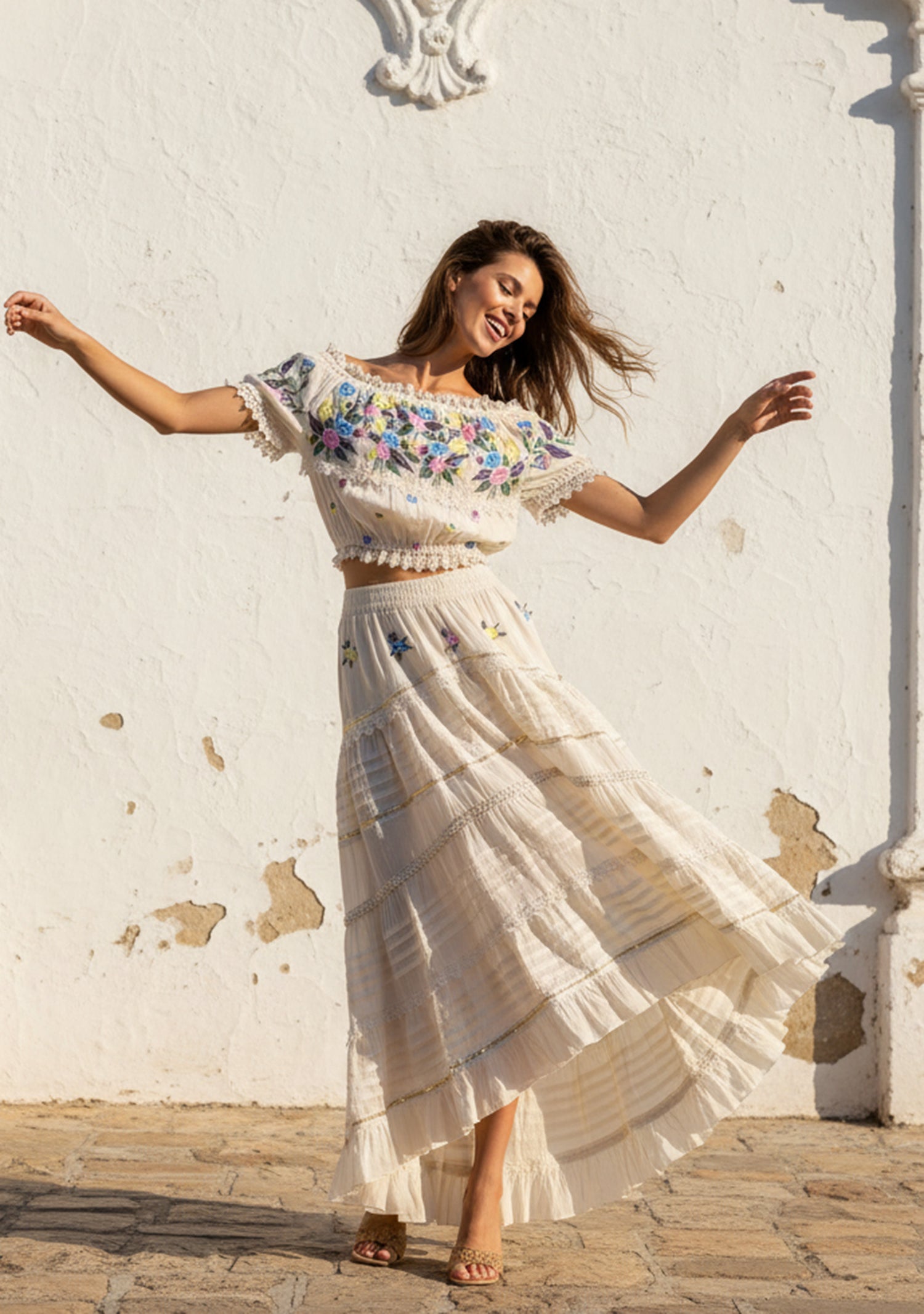 Vestido largo de algodón para mujer - Sama