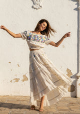 Vestido largo de algodón para mujer - Sama