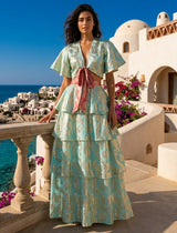 ibBan Lurex Skirt & Blouse Set with Hand Embroidery | Luxury Resort - Lurex Skirt Blouse