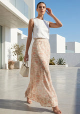 ibBan Hand Embroidered Printed Cotton  Skirt | Women's Resort Wear Skirt - Helen