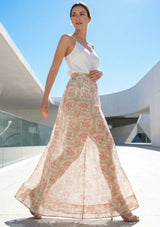 ibBan Hand Embroidered Printed Cotton  Skirt | Women's Resort Wear Skirt - Helen