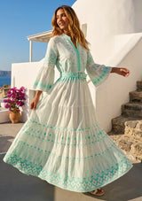 ibBan Cotton Long Tunic Dress with Hand Embroidery - Meerab Long Tunic