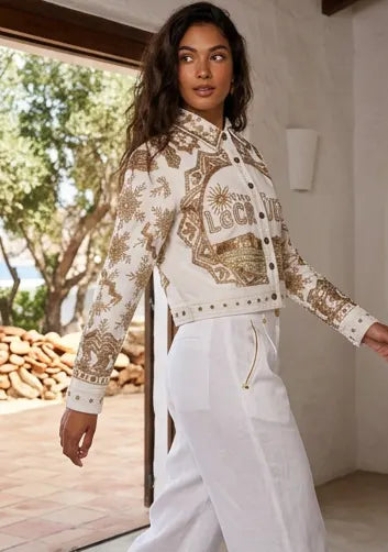 ibBan Hand Embroidered Canvas Jacket | Women's Luxury Fashion - Love Jacket