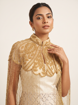 ibBan Embellished Beaded Net Neck Cape - Jauri