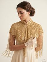 ibBan Embellished Beaded Net Neck Cape - Jauri