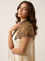 ibBan Embellished Beaded Net Neck Cape - Jauri