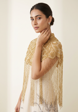 ibBan Women's Hand Embroidered Beaded Evening Cape - Zera