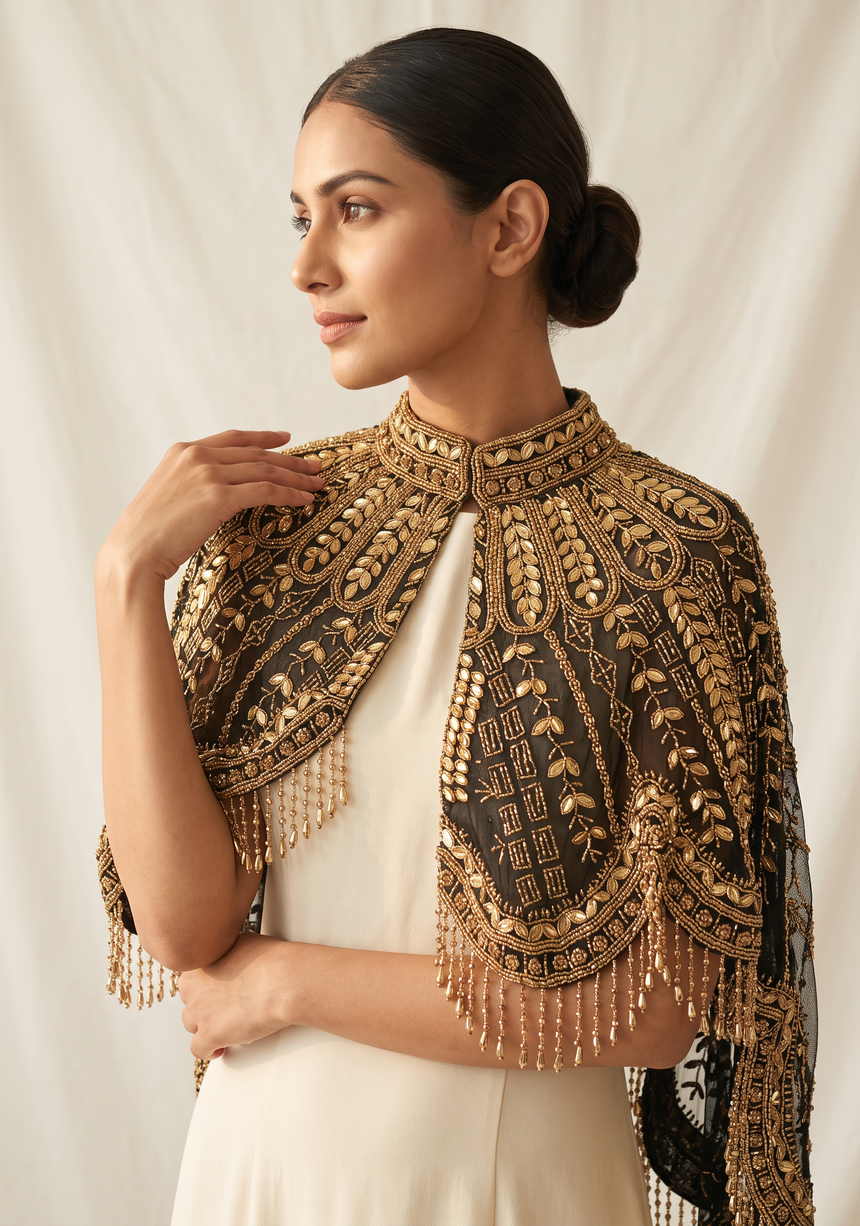 ibBan Embellished Net Beaded Neckwear - Ela