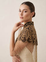 ibBan Embellished Beaded Net Neck Cape - Jauri