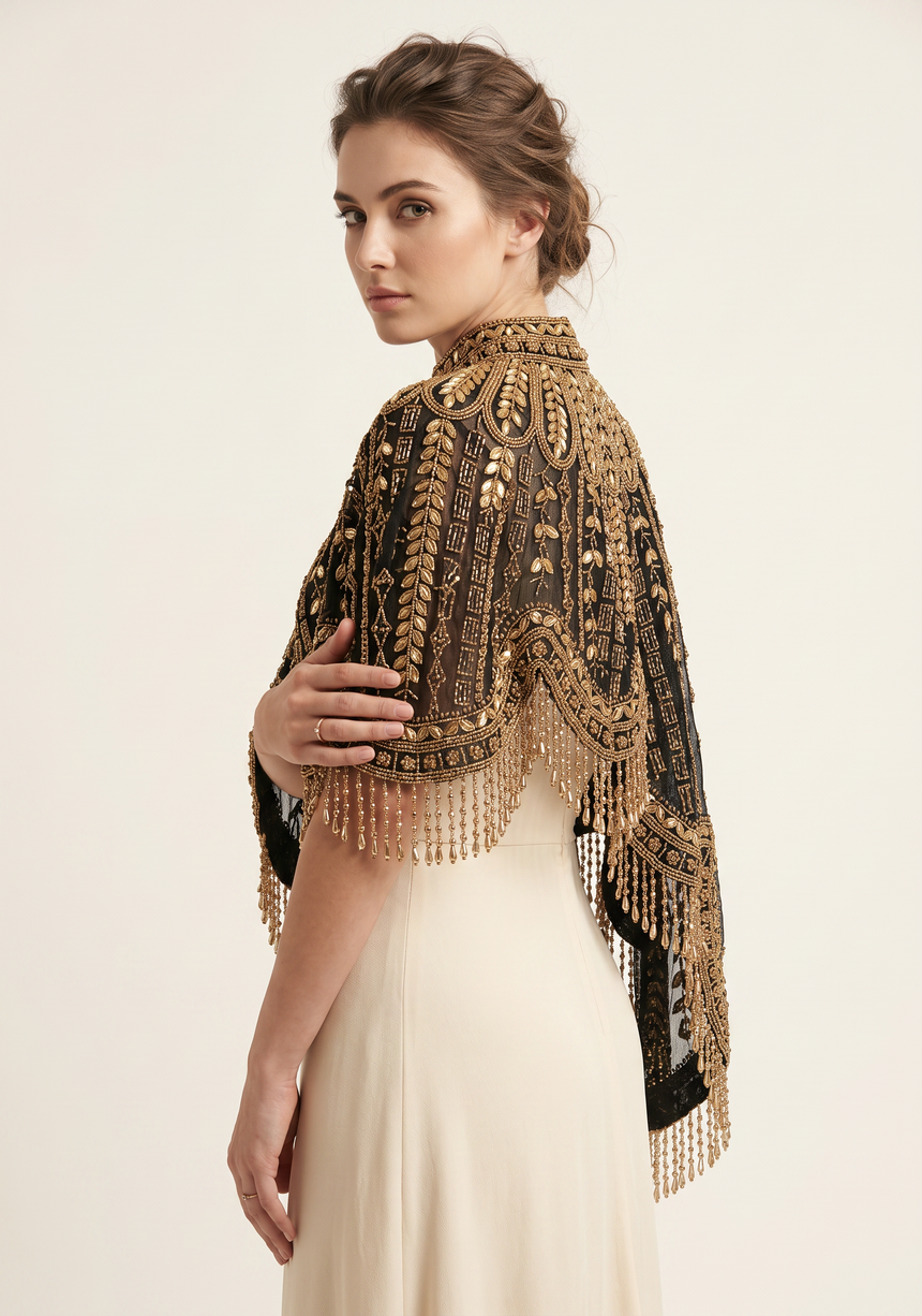 ibBan Embellished Net Beaded Neckwear - Ela