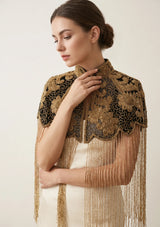 ibBan Beaded Net Neck Cape with Fringe - Gihna