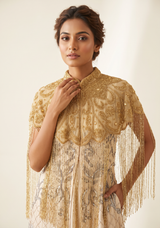 ibBan Women's Hand Embroidered Beaded Evening Cape - Zera