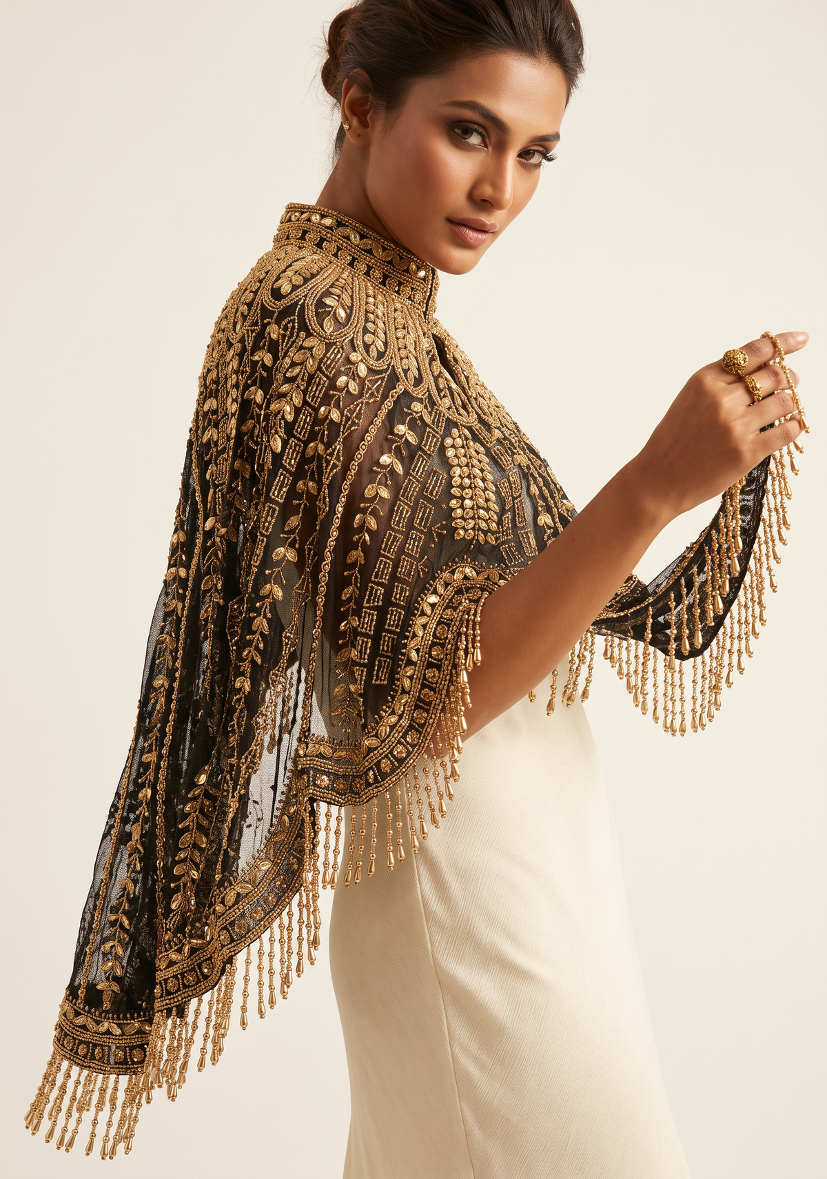 ibBan Embellished Net Beaded Neckwear - Ela