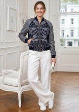 ibBan Hand Embroidered Leather Sleeve Winter Jacket | Premium Designer Outerwear - Dolly
