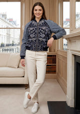 ibBan Hand Embroidered Leather Sleeve Winter Jacket | Premium Designer Outerwear - Dolly