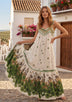 Maxivestido de algodón con cuello redondo para mujer - Sola