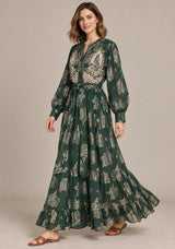 ibBan Embellished Lurex Long Dress with Metallic - Varsha